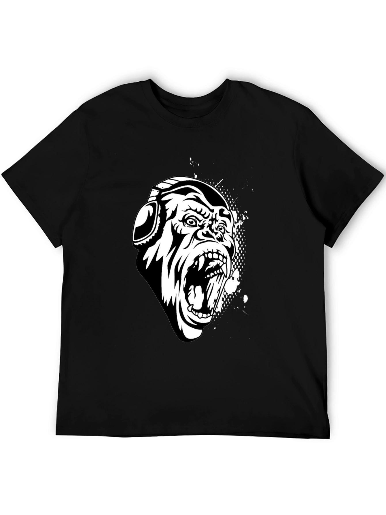 Black Gorilla Graphic Tee with Headphones