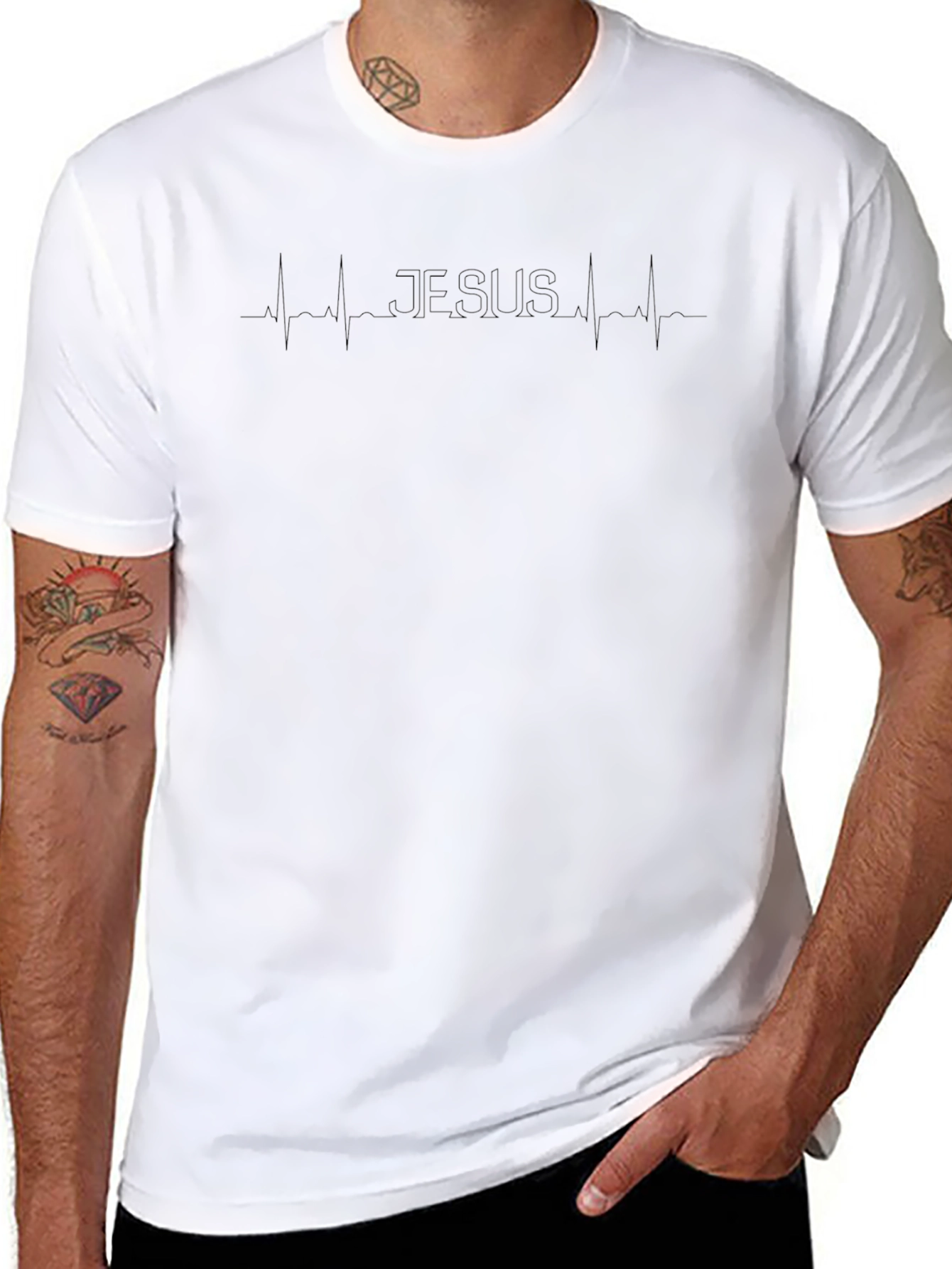 Jesus Heartbeat Graphic Tee - Stylish Christian Apparel