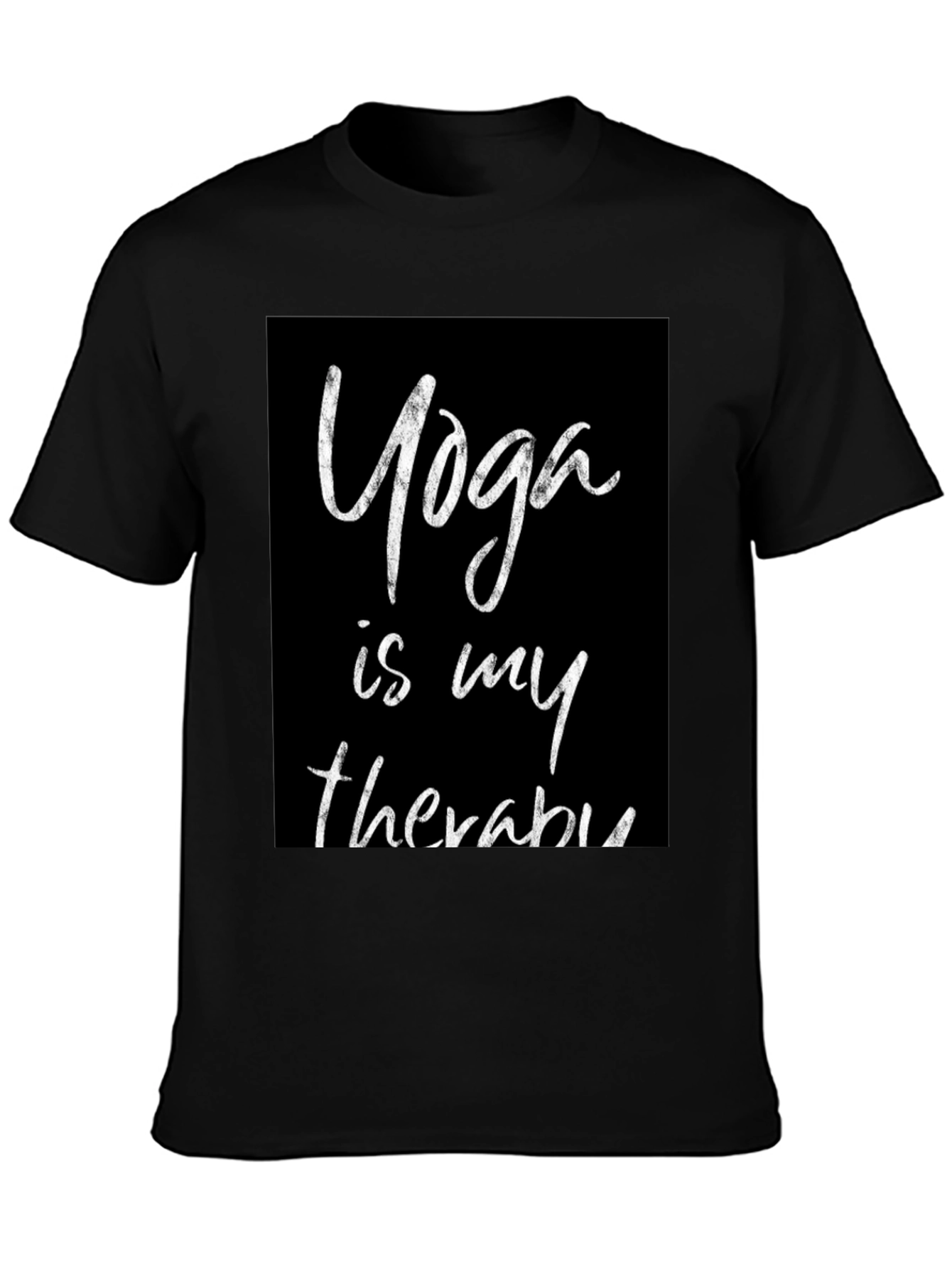 Yoga is My Therapy Black T-Shirt
