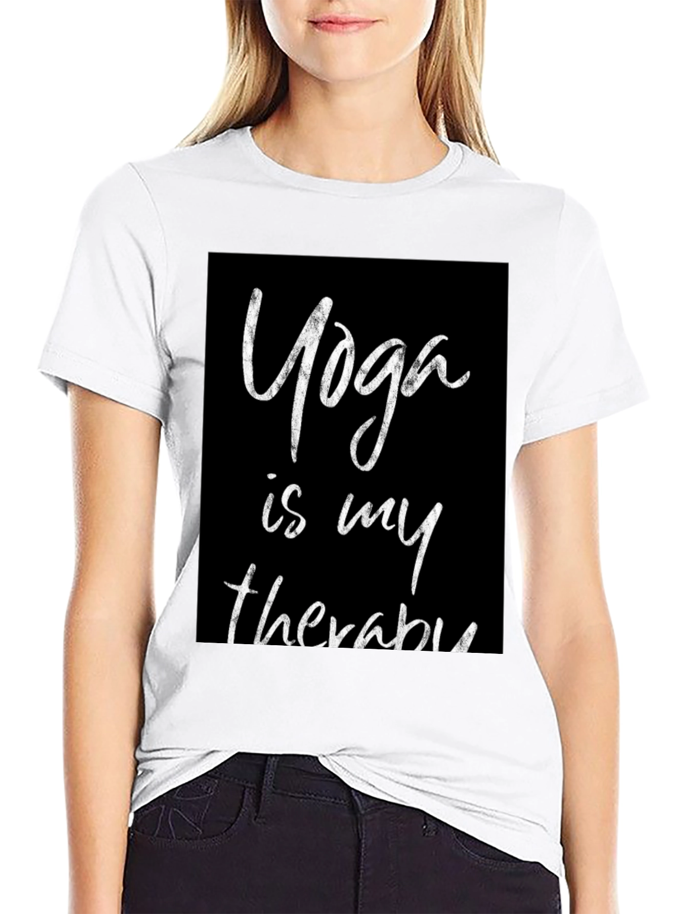 Yoga is My Therapy Black T-Shirt