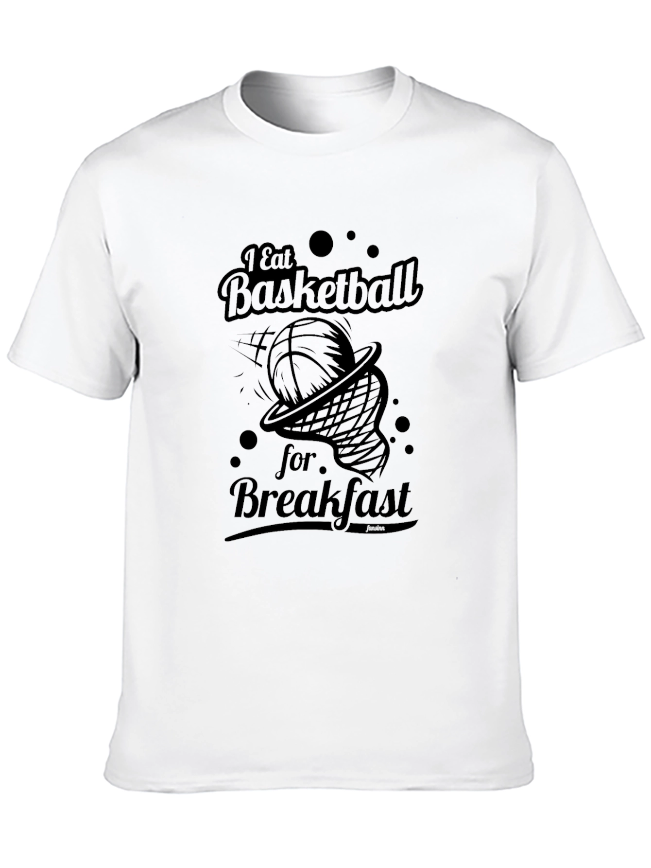 Basketball Breakfast Graphic T-Shirt - Stylish Mens Tee