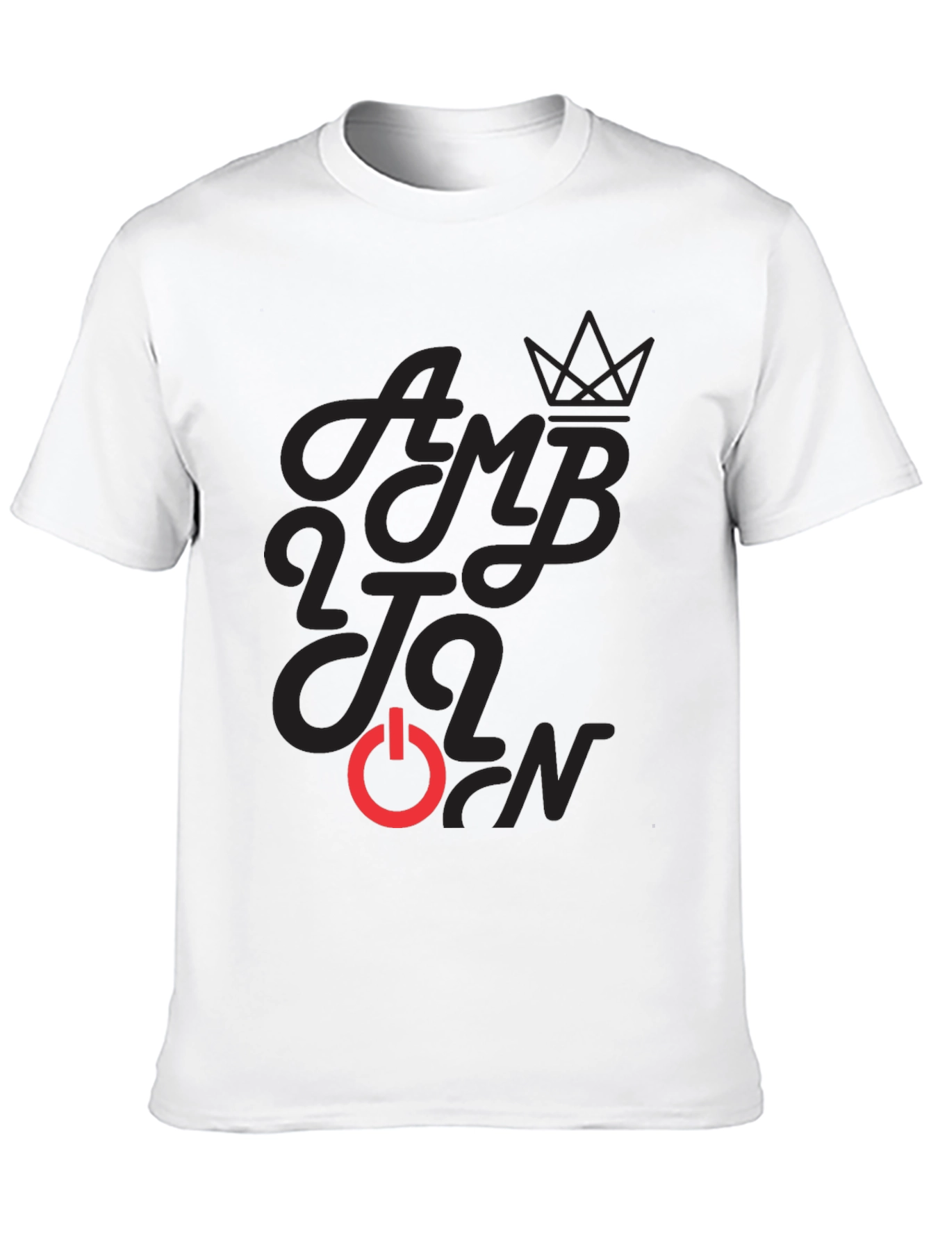 Ambition Power On Black Graphic T-Shirt