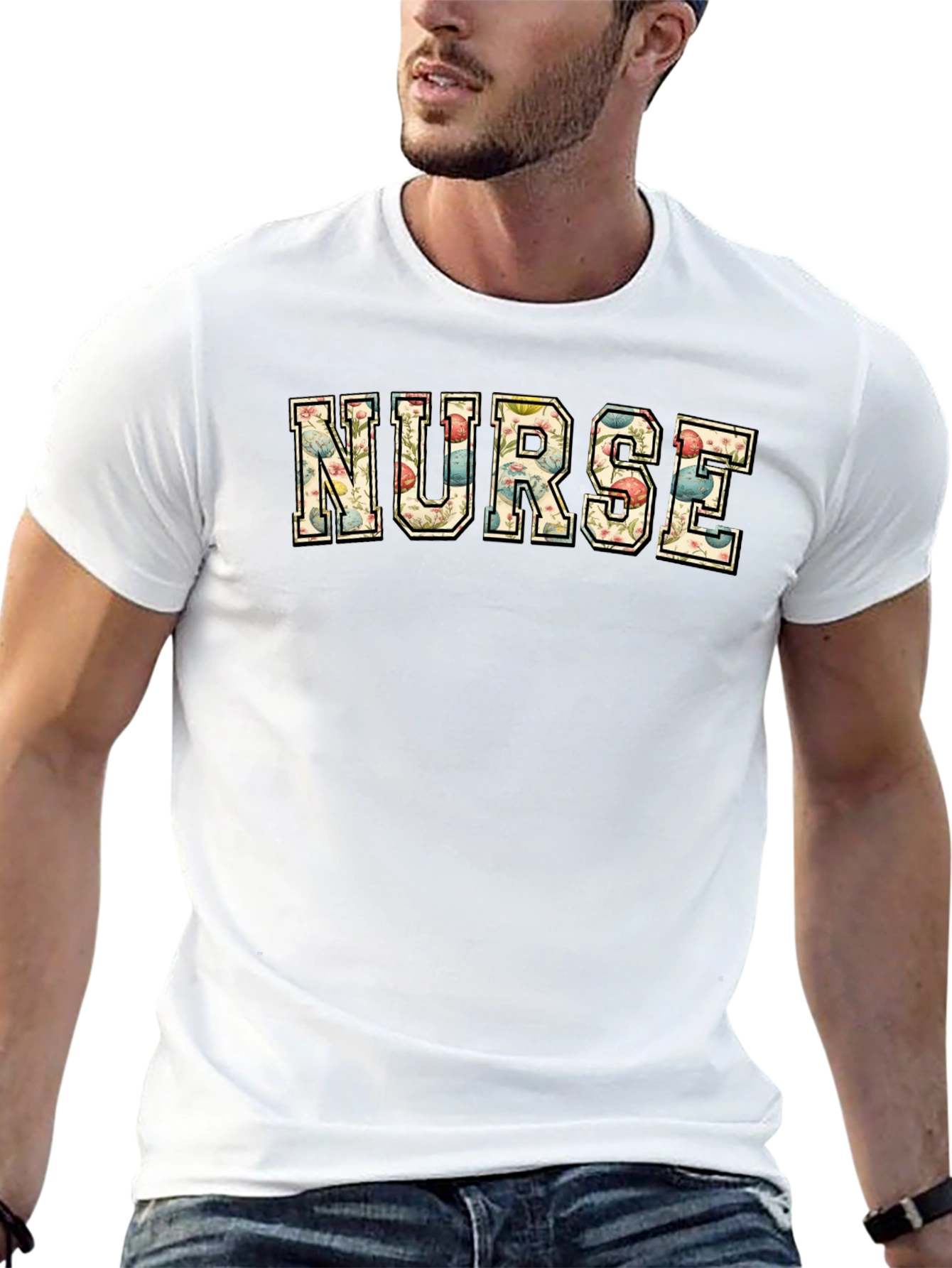 Floral Nurse T-Shirt - Stylish Comfort