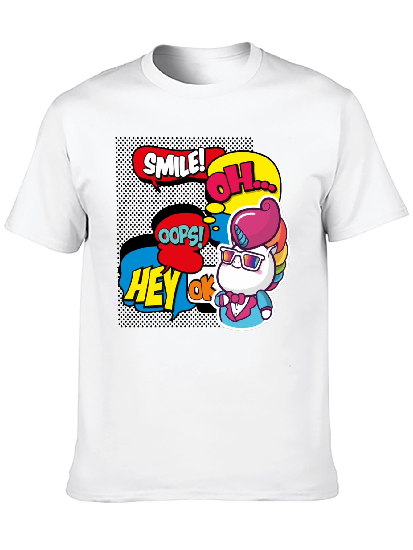 Comic Style Unicorn Graphic Tee