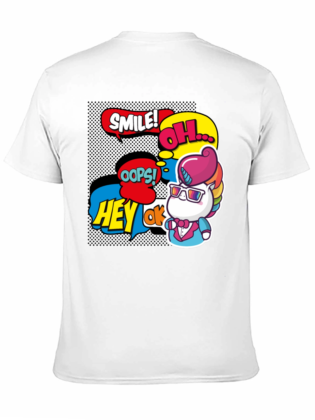 Comic Style Unicorn Graphic Tee