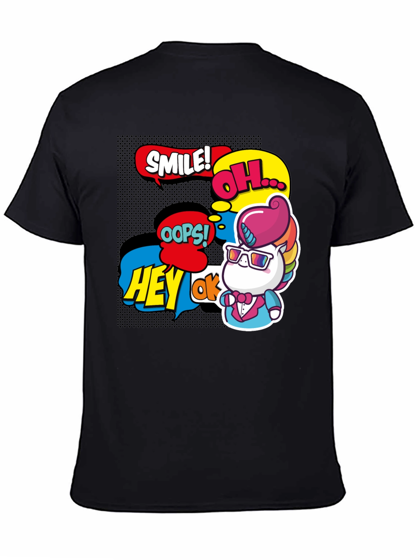 Comic Style Unicorn Graphic Tee