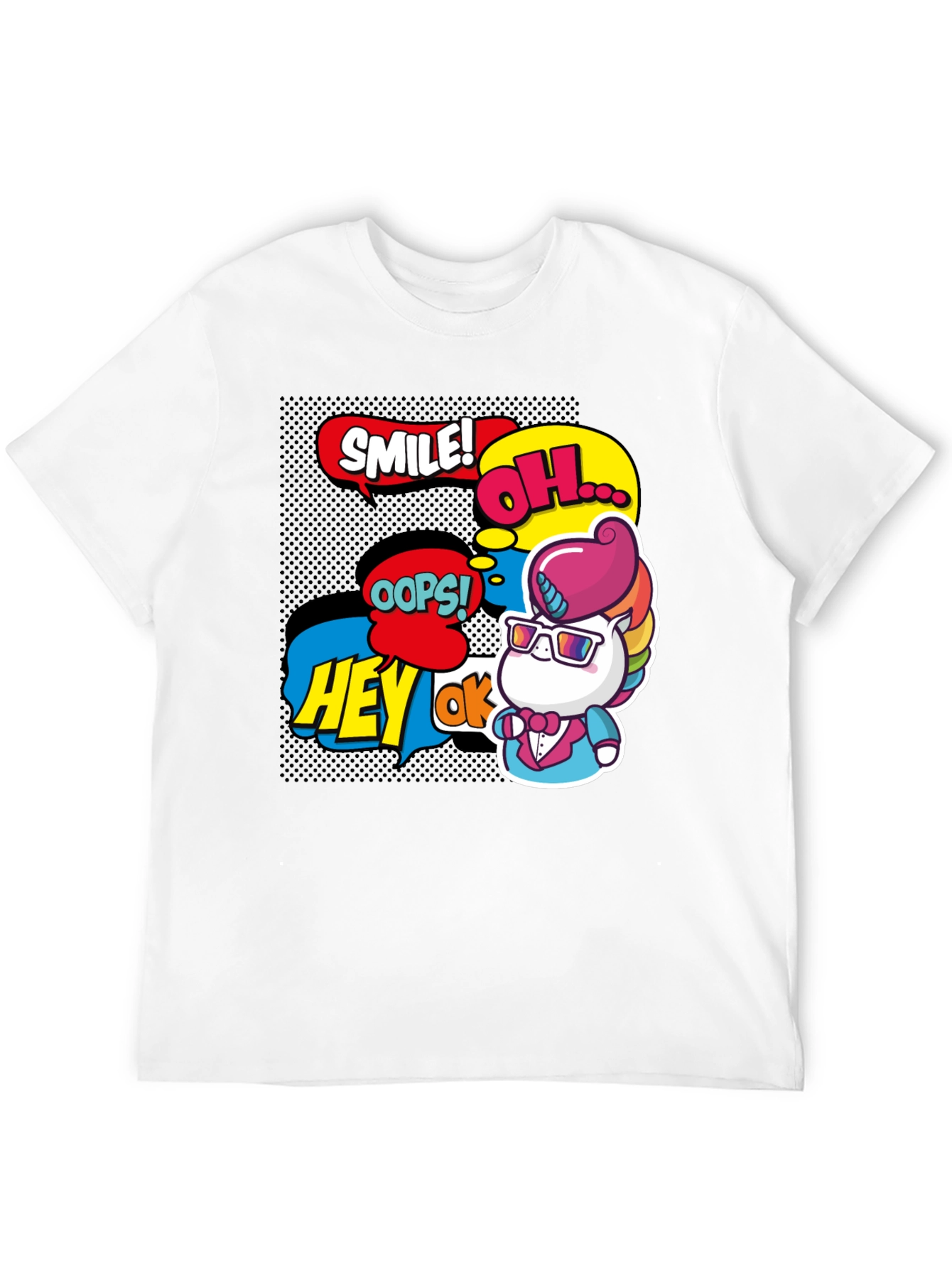 Comic Style Unicorn Graphic Tee