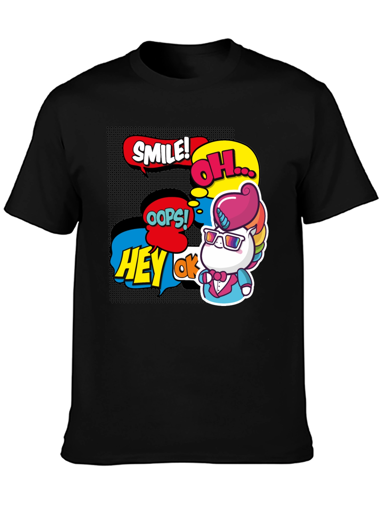 Comic Style Unicorn Graphic Tee
