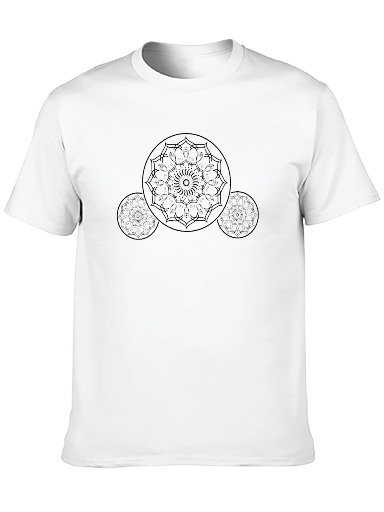 Black Mandala T-Shirt - Geometric Design