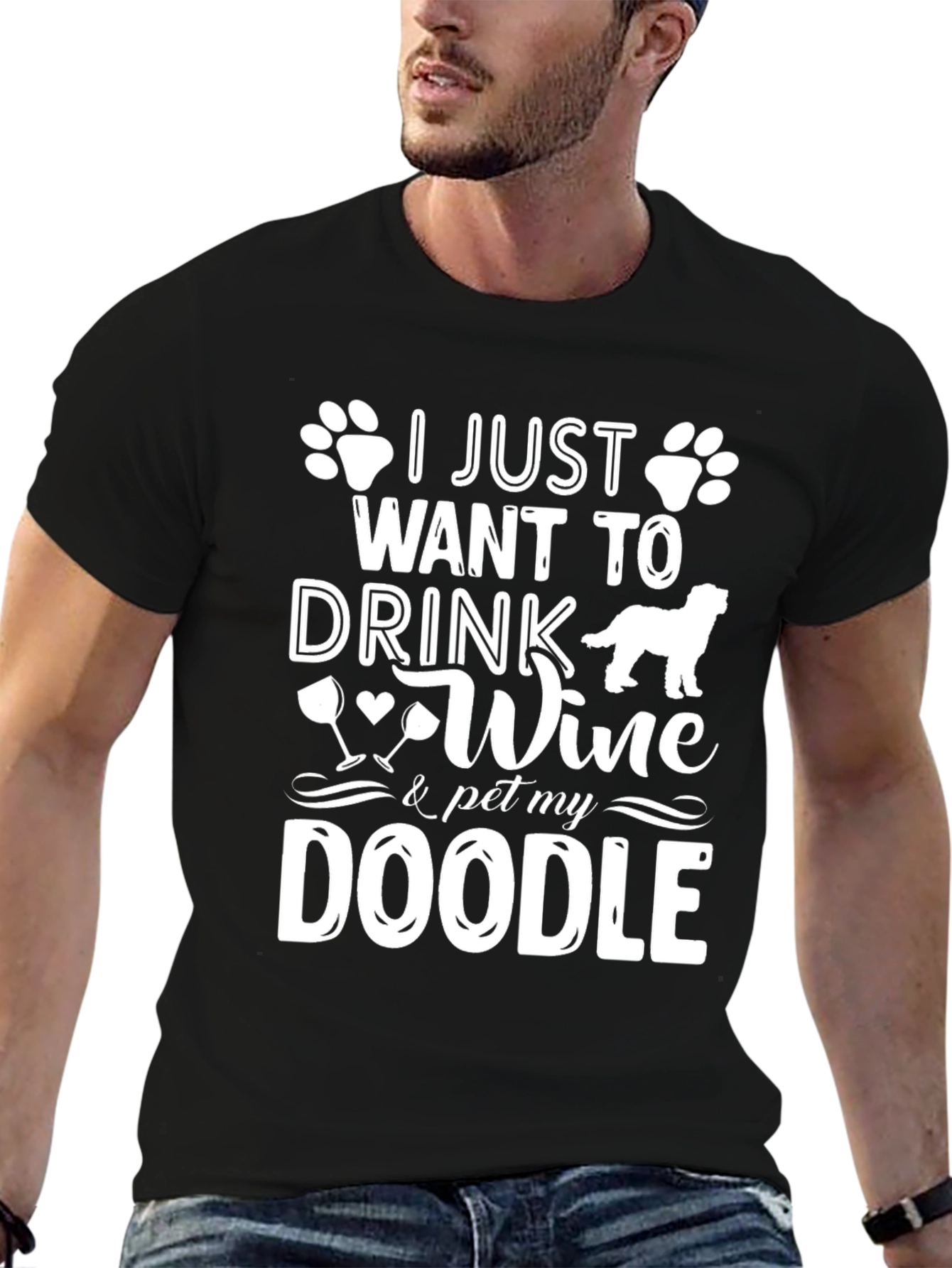 Drink Wine & Pet My Doodle T-Shirt