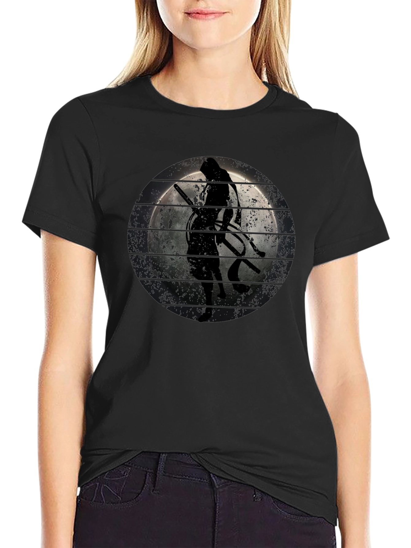 Ninja Silhouette T-Shirt - Moon Graphic Tee