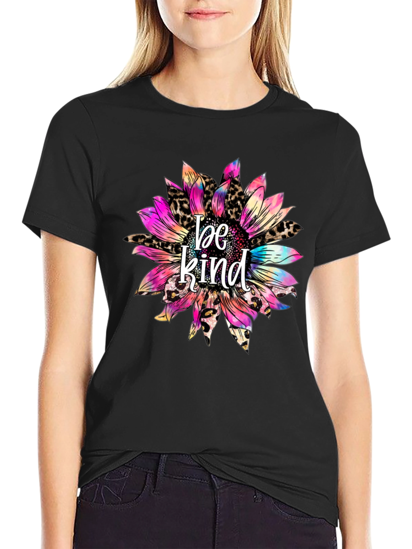 Be Kind Sunflower Graphic Tee - Trendy Comfort