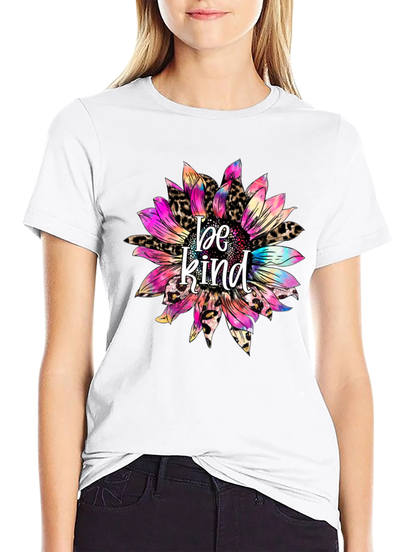 Be Kind Sunflower Graphic Tee - Trendy Comfort