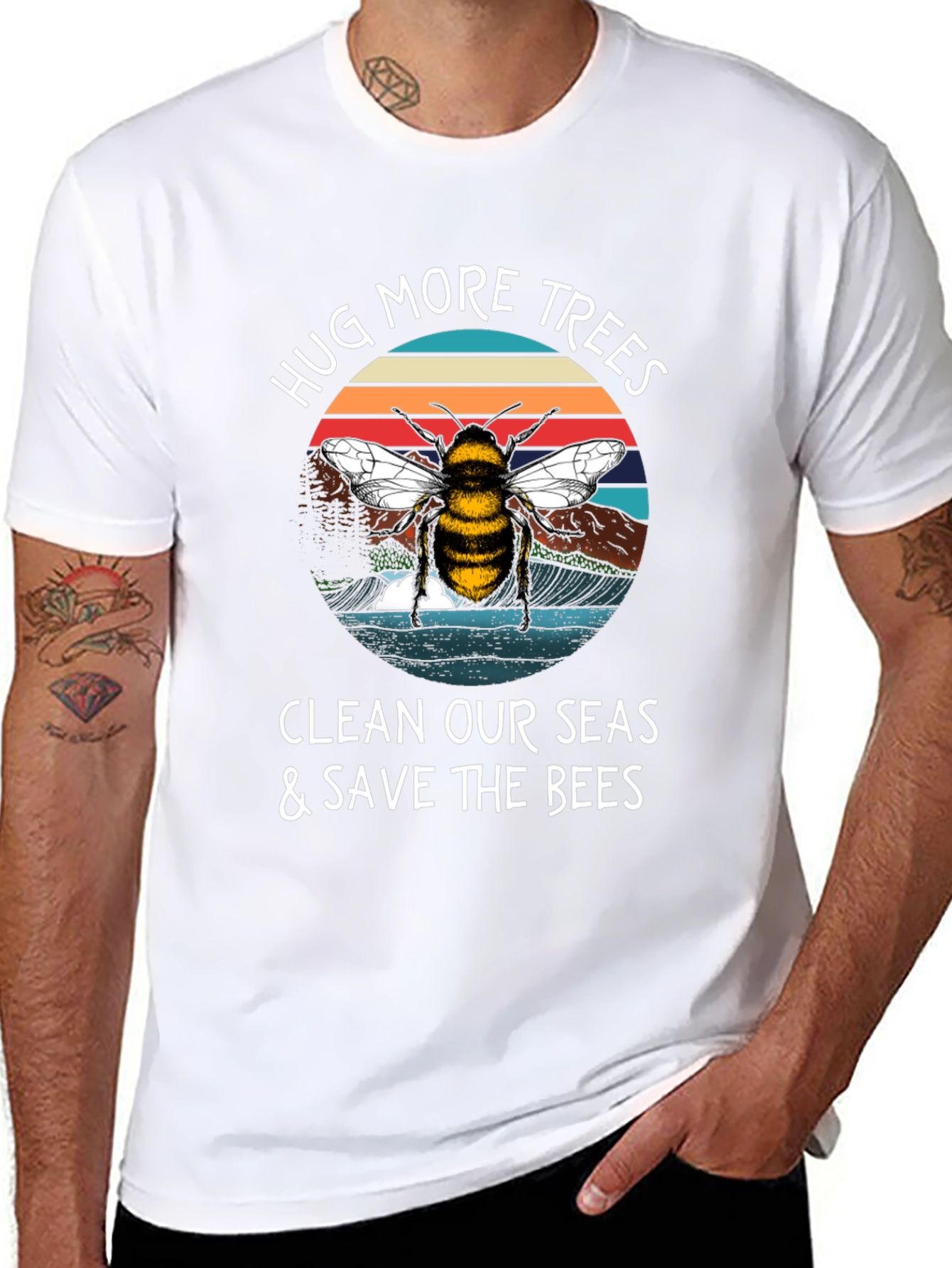 Hug Trees Save Bees Graphic Tee