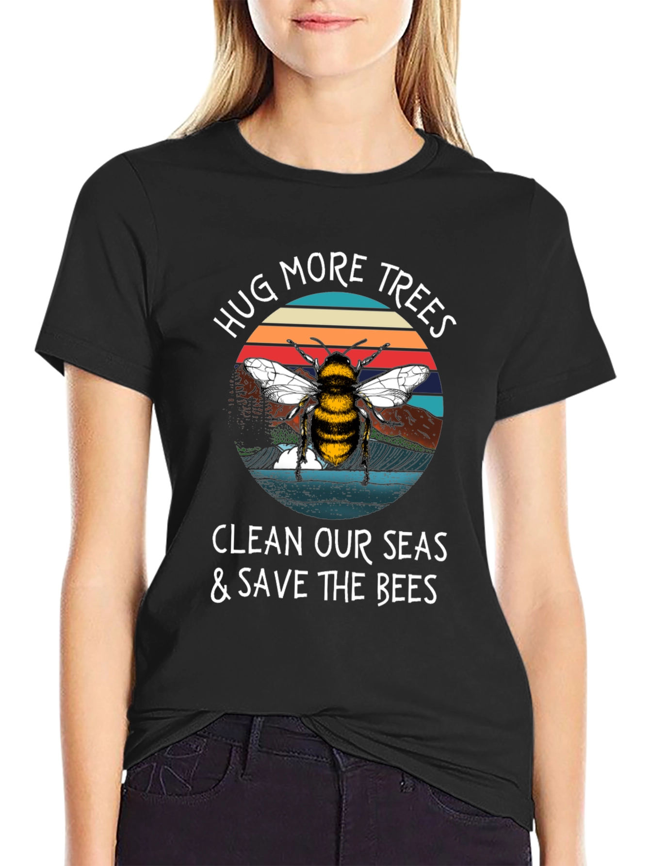 Hug Trees Save Bees Graphic Tee