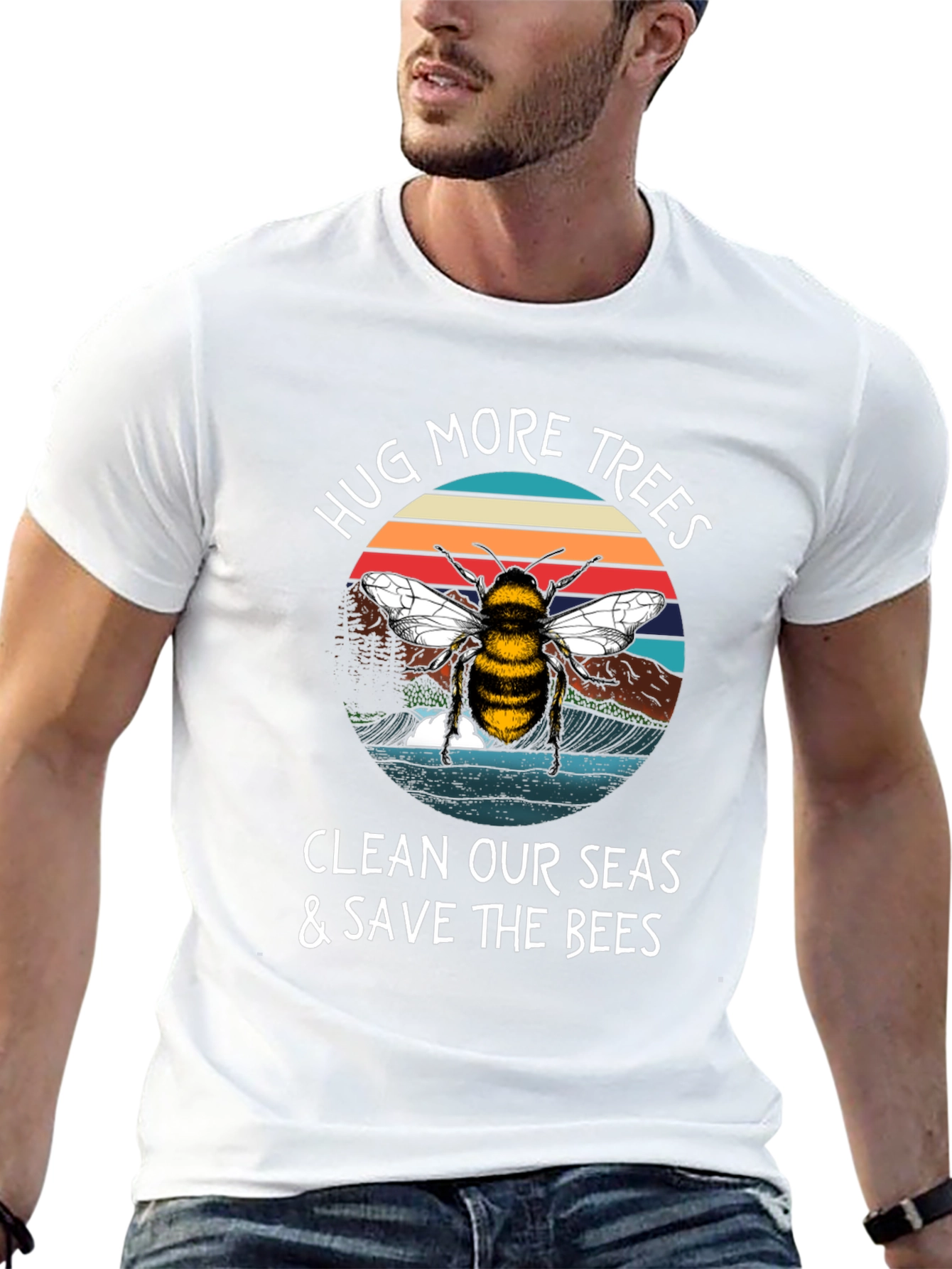 Hug Trees Save Bees Graphic Tee