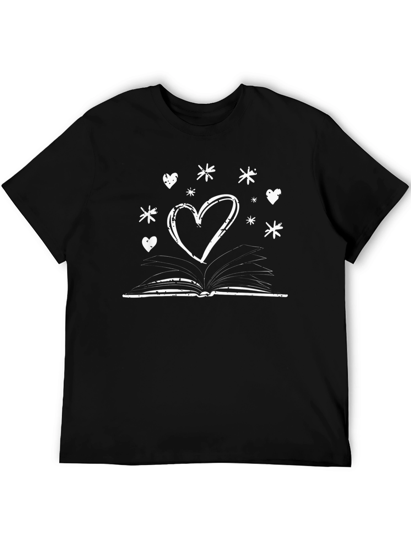 Book Lovers Heart Tee - Open Book with Heart
