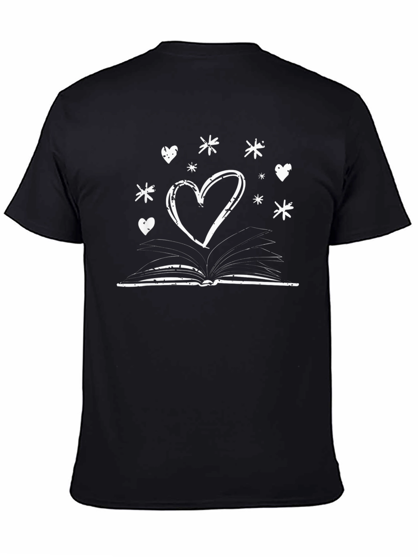 Book Lovers Heart Tee - Open Book with Heart