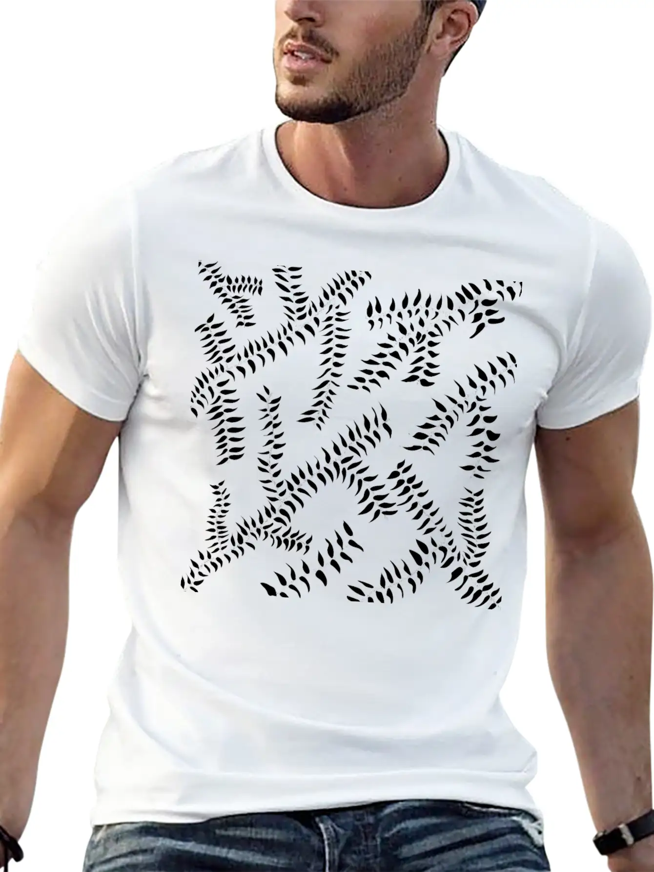 Dark Leaves Black Unisex Casual T-Shirt – Clean Design For Daily Comfort