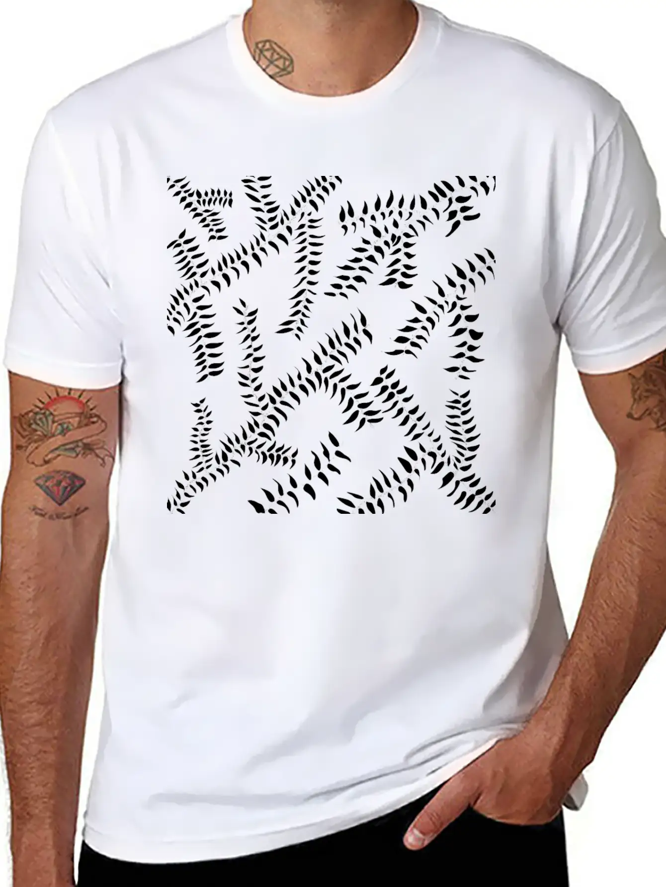 Dark Leaves Black Unisex Casual T-Shirt – Clean Design For Daily Comfort