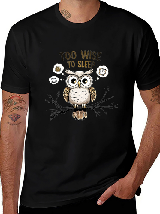 Wise Owl Graphic Tee - Too Wise to Sleep Black T-Shirt