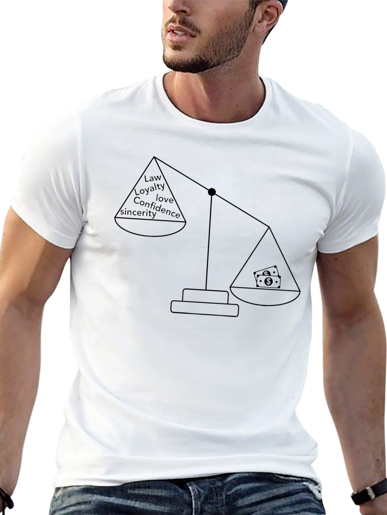 Honesty vs. Money Balance Graphic Tee