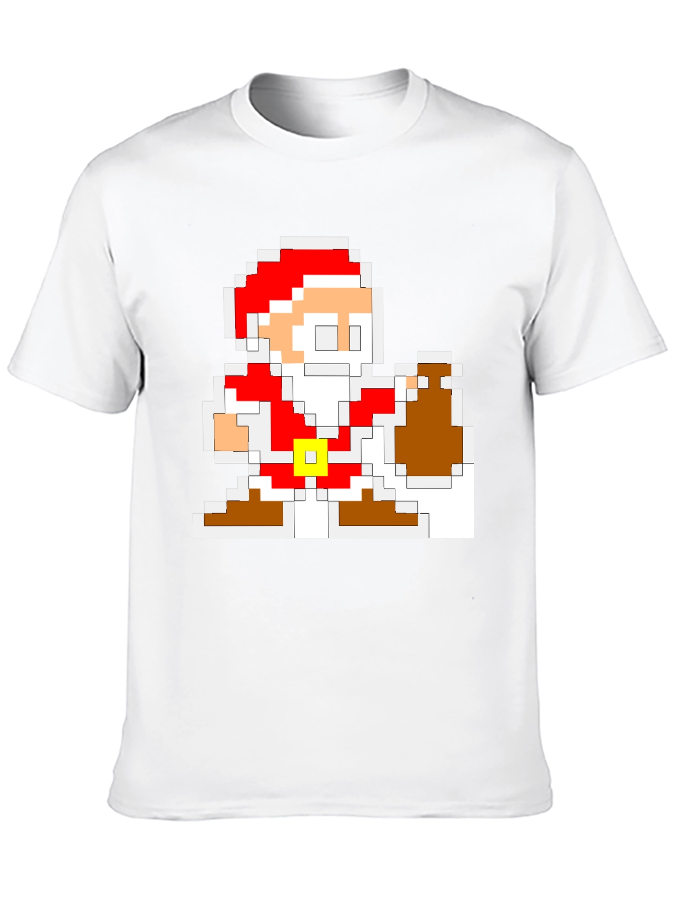 Pixel Santa T-Shirt - Retro Holiday Style