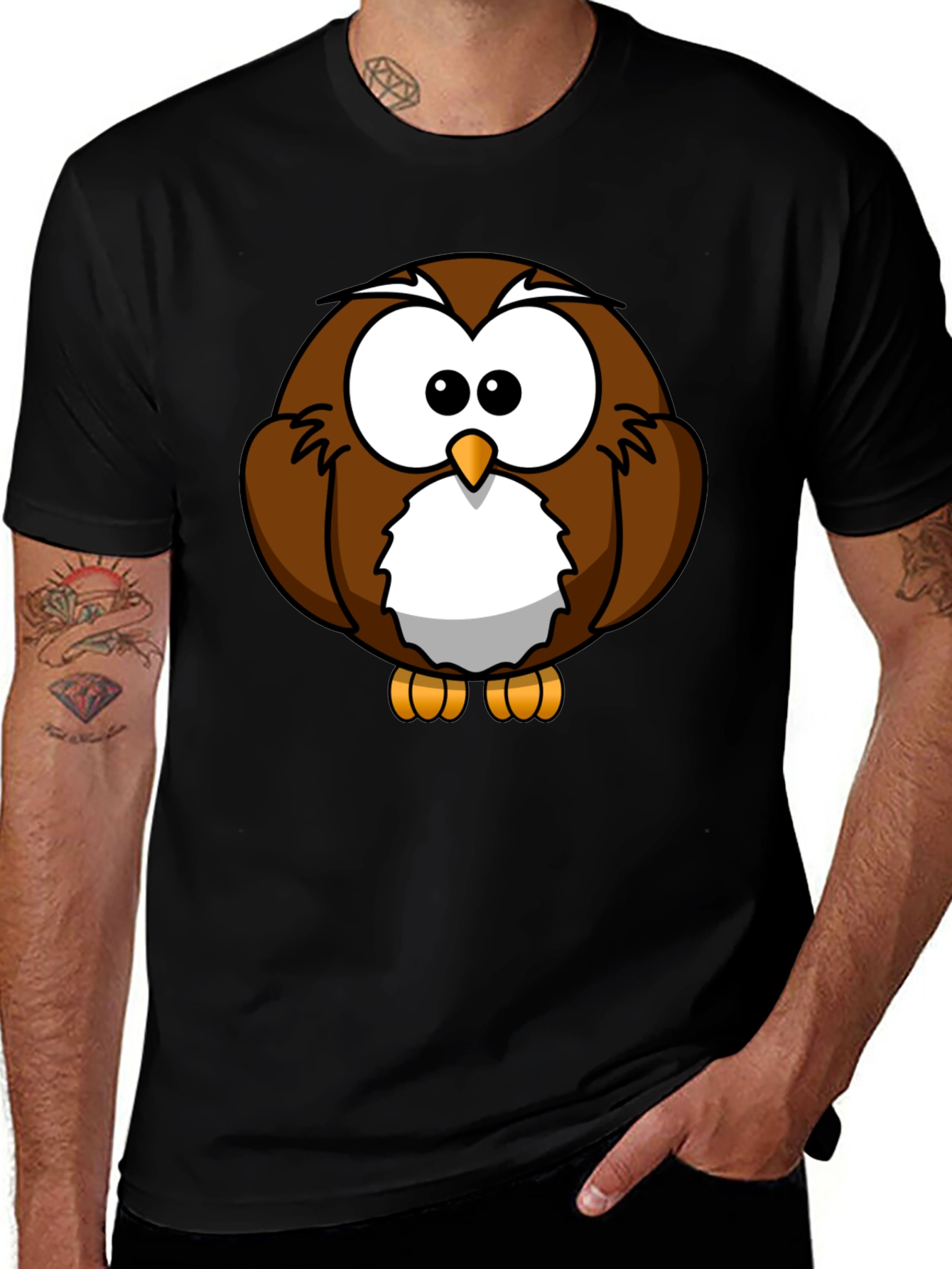 Cartoon Owl Graphic T-Shirt