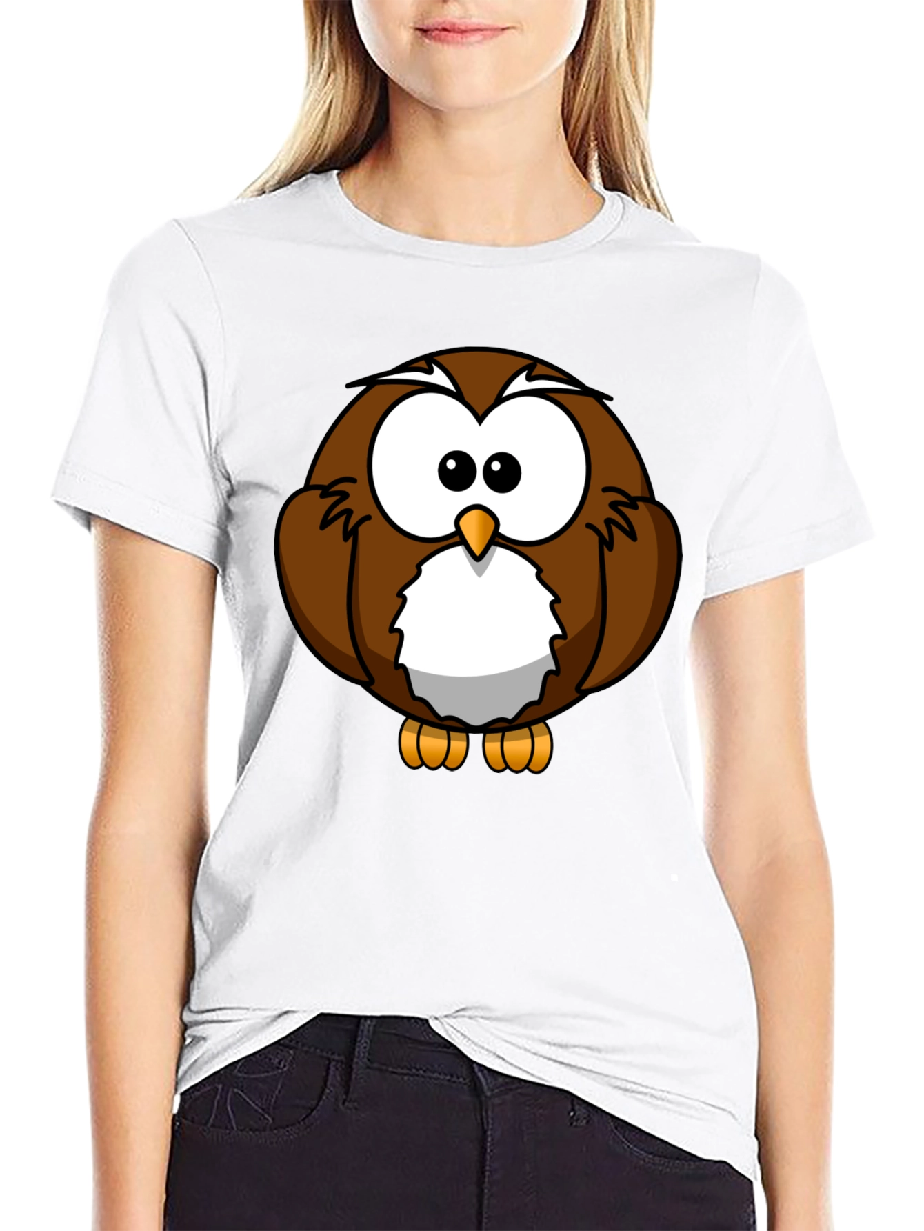 Cartoon Owl Graphic T-Shirt