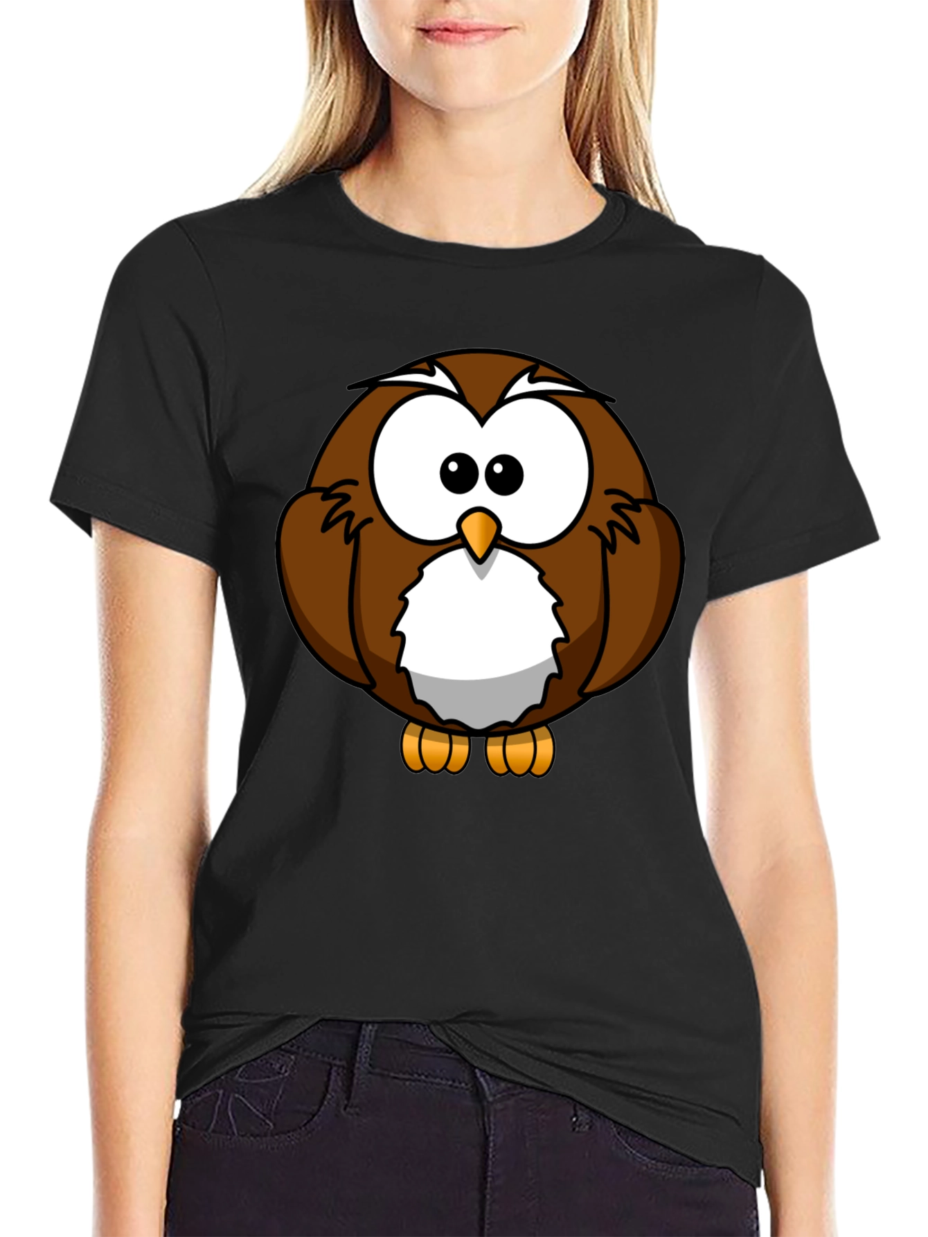 Cartoon Owl Graphic T-Shirt