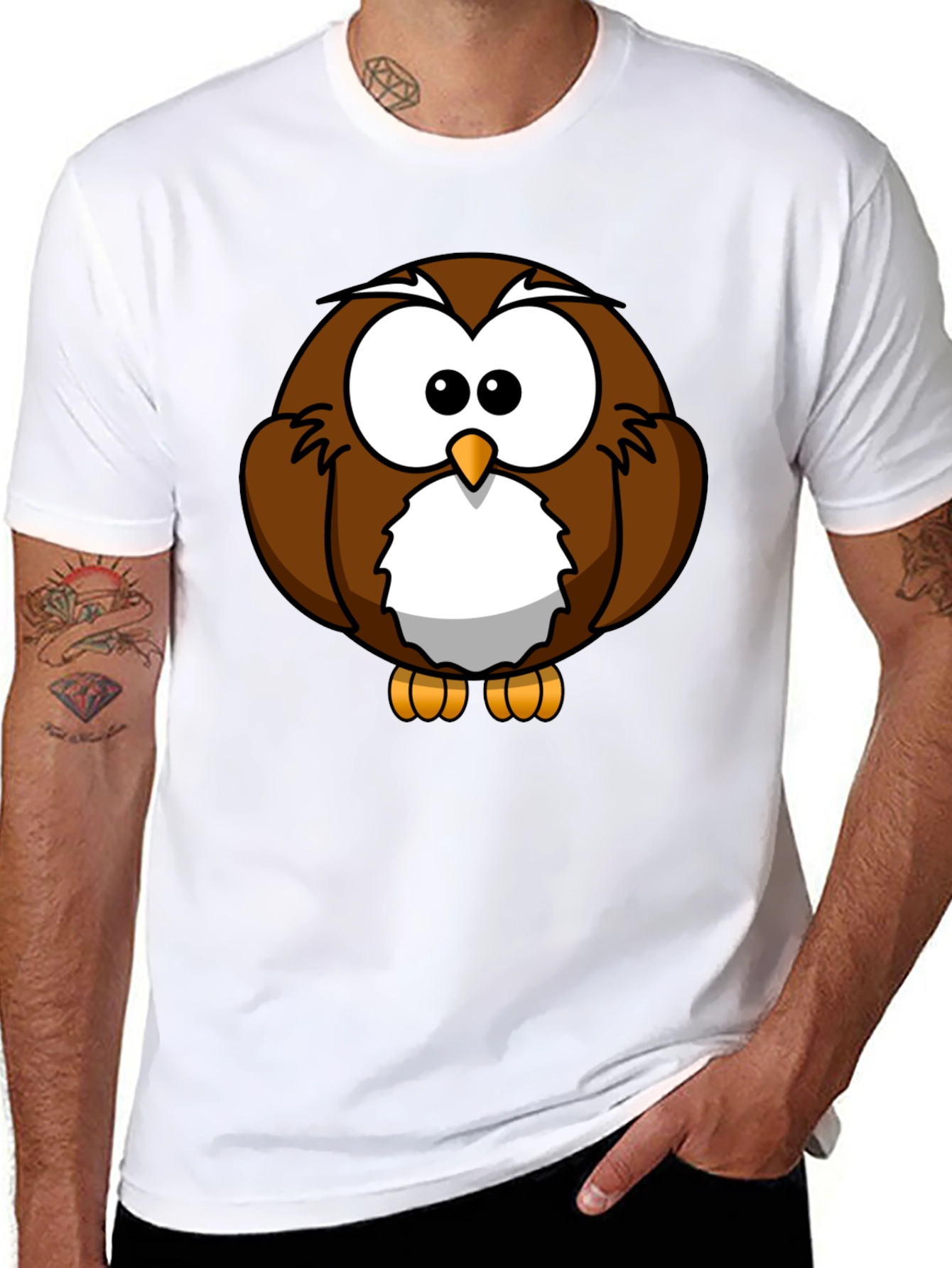 Cartoon Owl Graphic T-Shirt