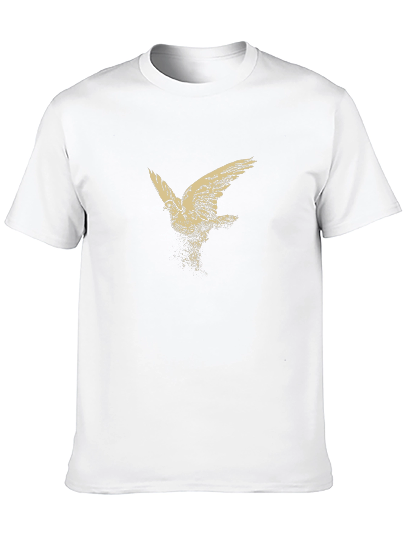 Mens Black T-Shirt with Bird Print