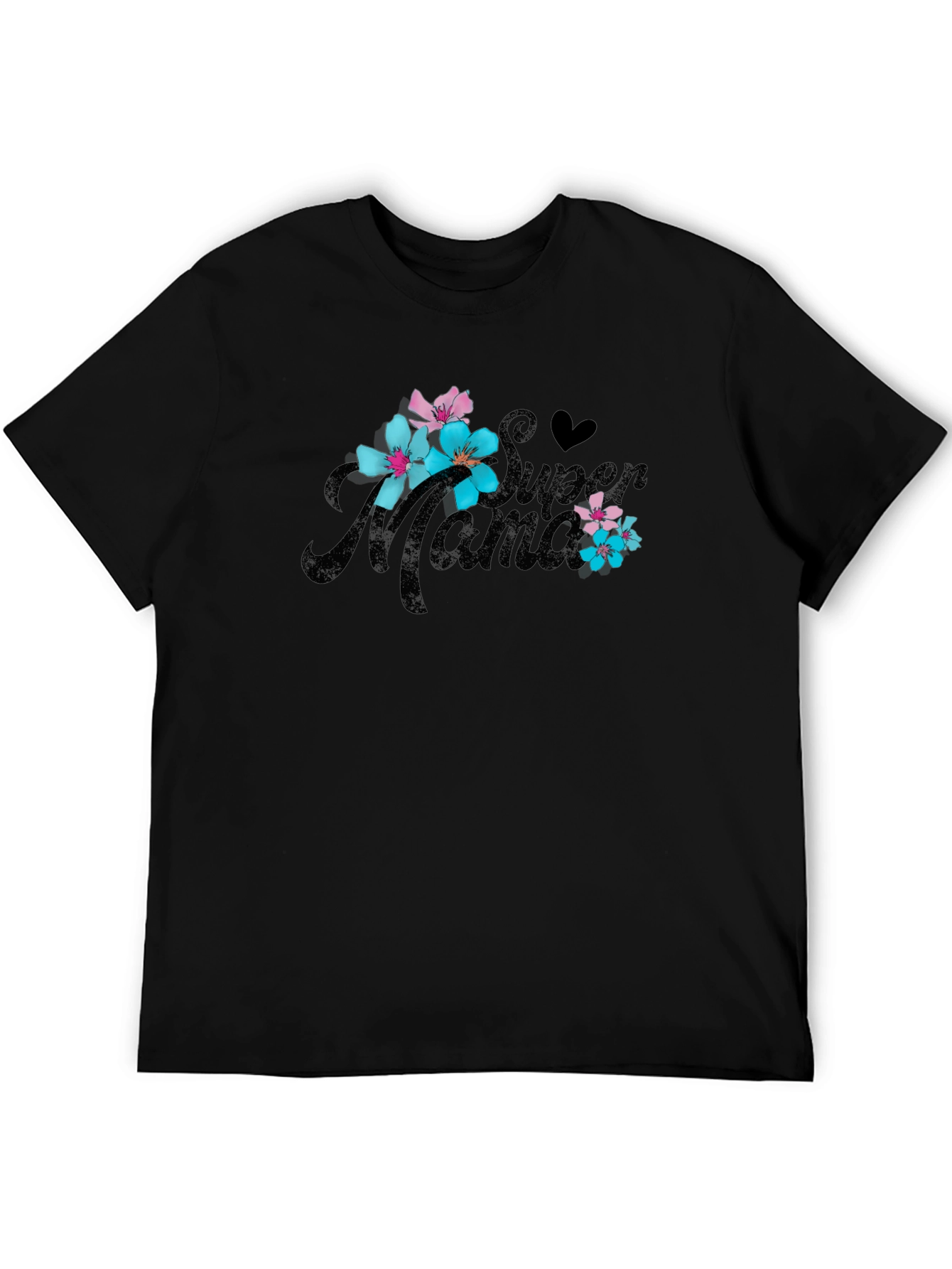 Super Mama Floral T-Shirt - Black