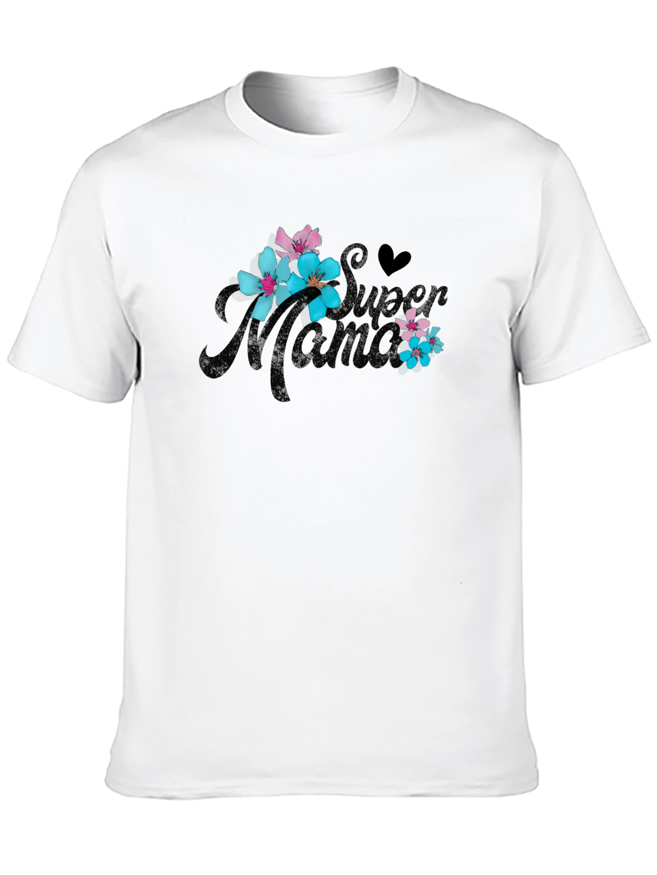 Super Mama Floral T-Shirt - Black