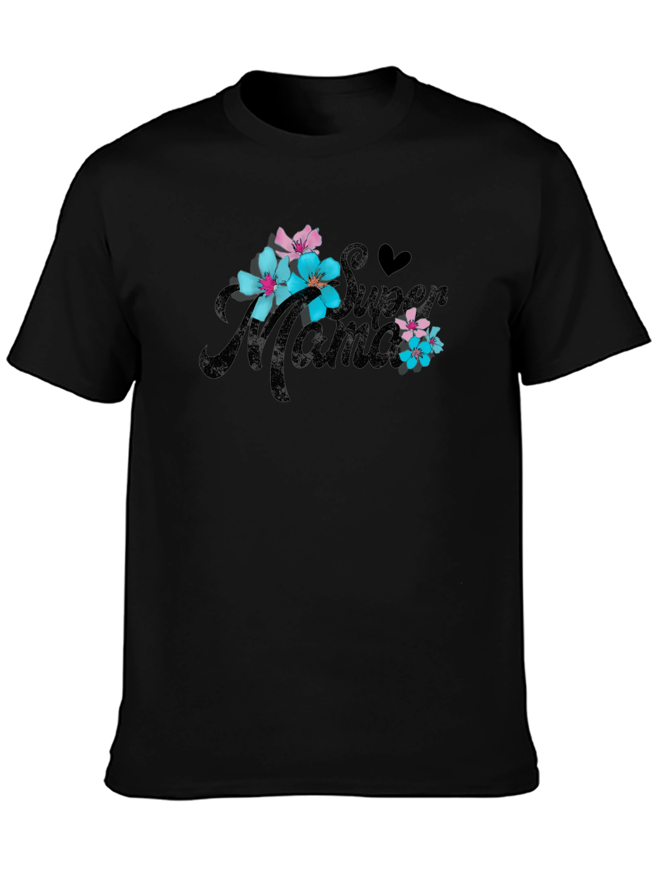 Super Mama Floral T-Shirt - Black