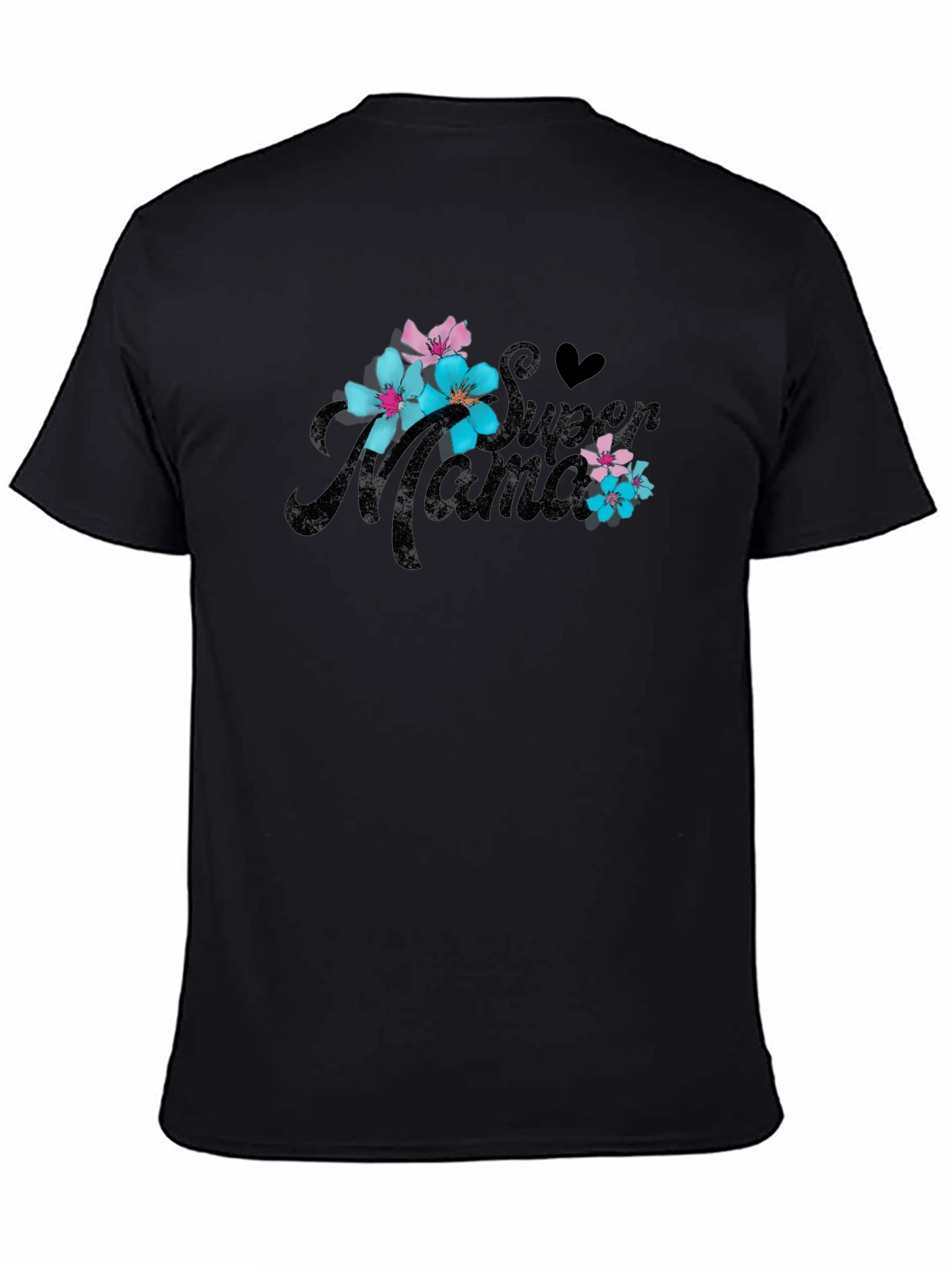 Super Mama Floral T-Shirt - Black