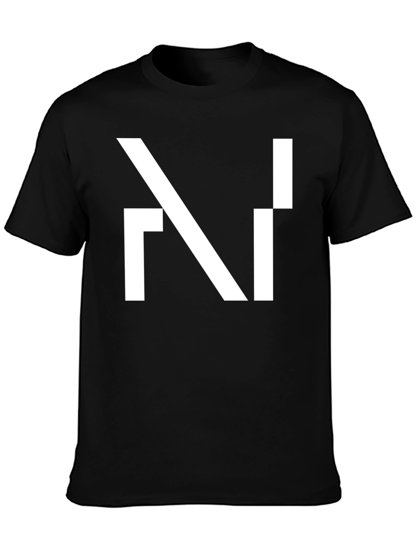 Modern Geometric Design Black T-Shirt