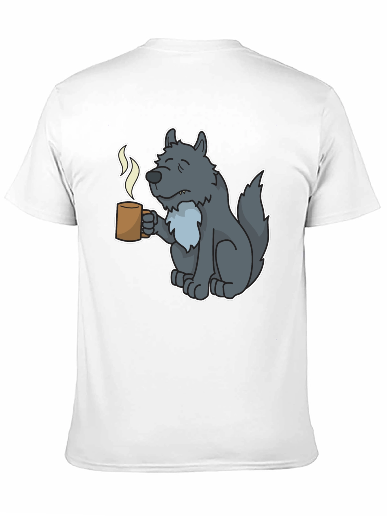 Wolf Coffee T-Shirt - Unique Cartoon Design