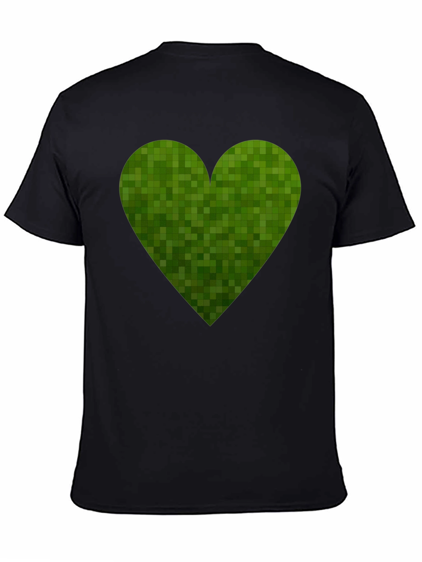 Pixelated Heart Graphic Tee - Stylish Black Cotton T-Shirt