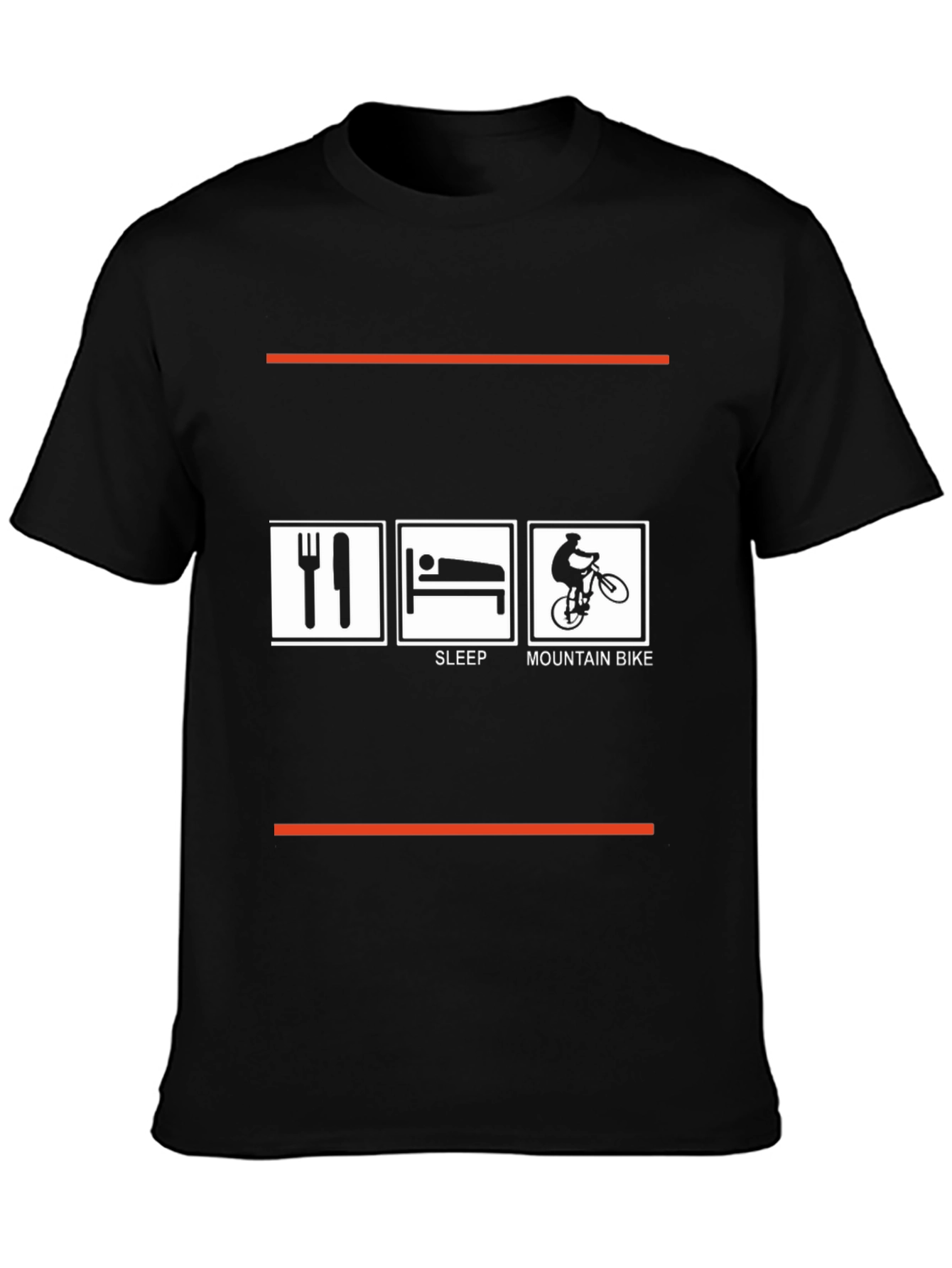 Eat Sleep Mountain Bike Black Graphic Tee