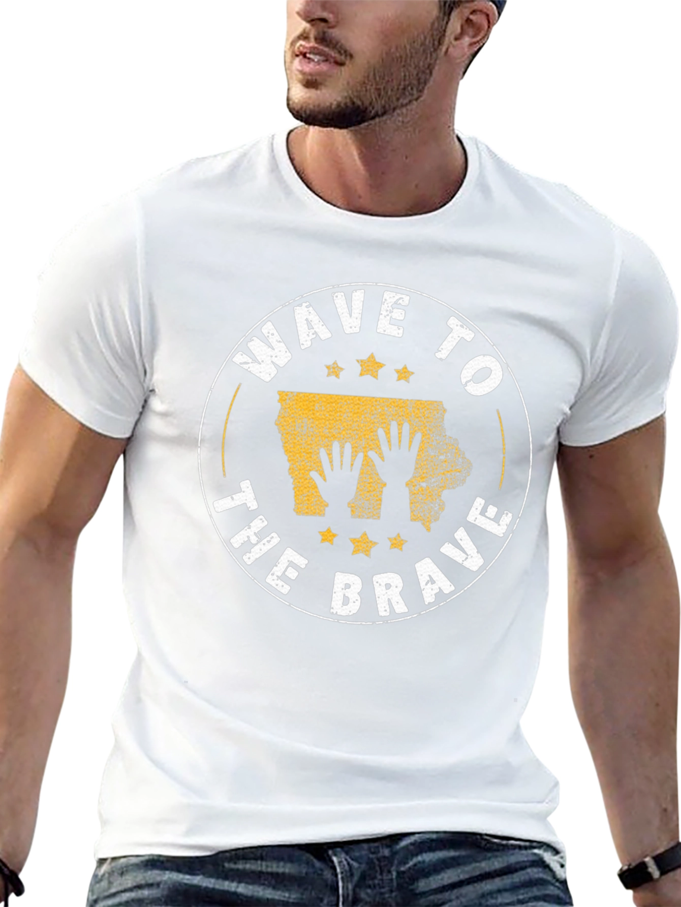 Wave to the Brave Iowa Graphic T-Shirt