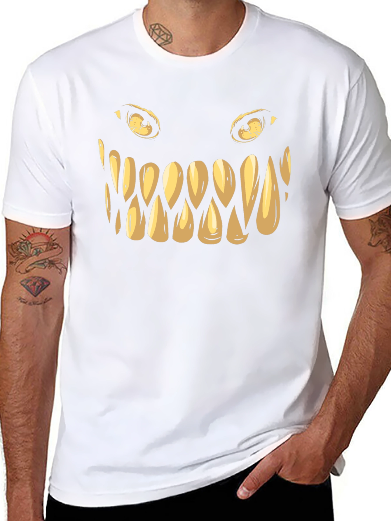 Monster Face Graphic Tee - Spooky Style