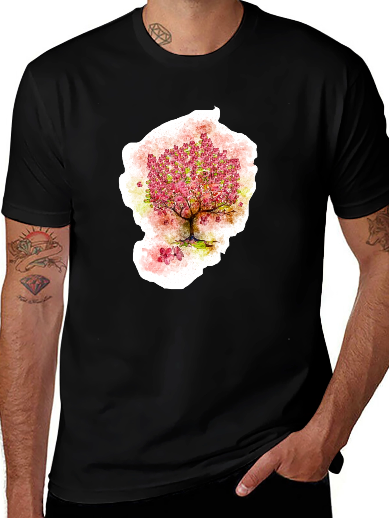 Cherry Blossom Tree Graphic T-Shirt