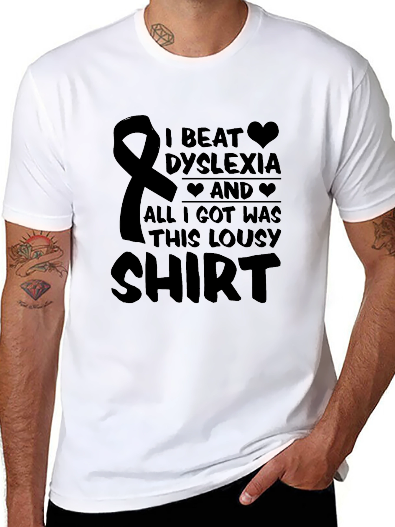 Dyslexia Awareness T-Shirt - I Beat Dyslexia