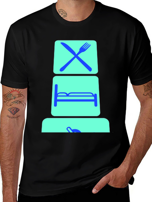 Eat Sleep Repeat Graphic Tee - Black Cotton Comfort
