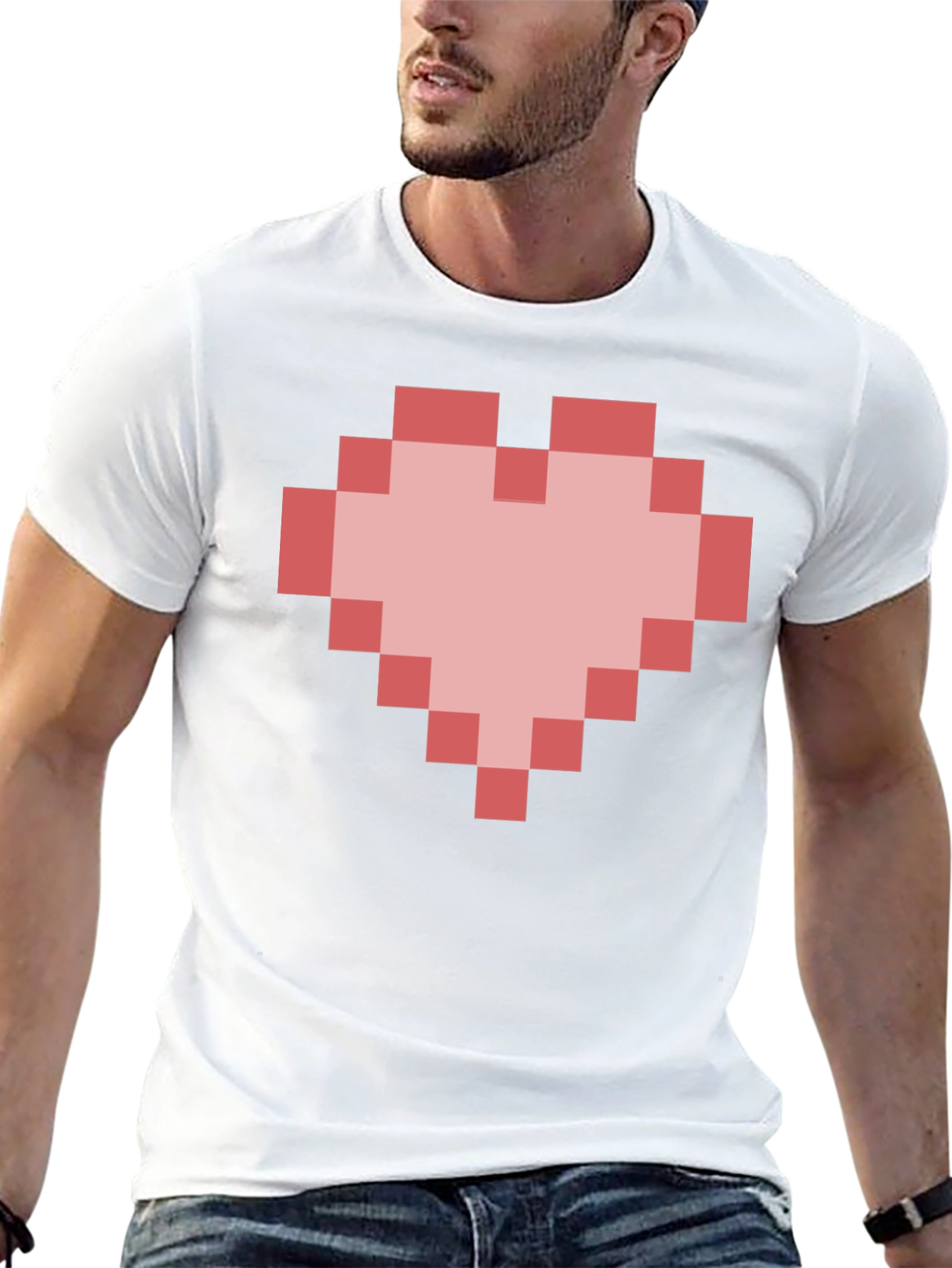Pixel Heart Graphic T-Shirt - Gamer Style