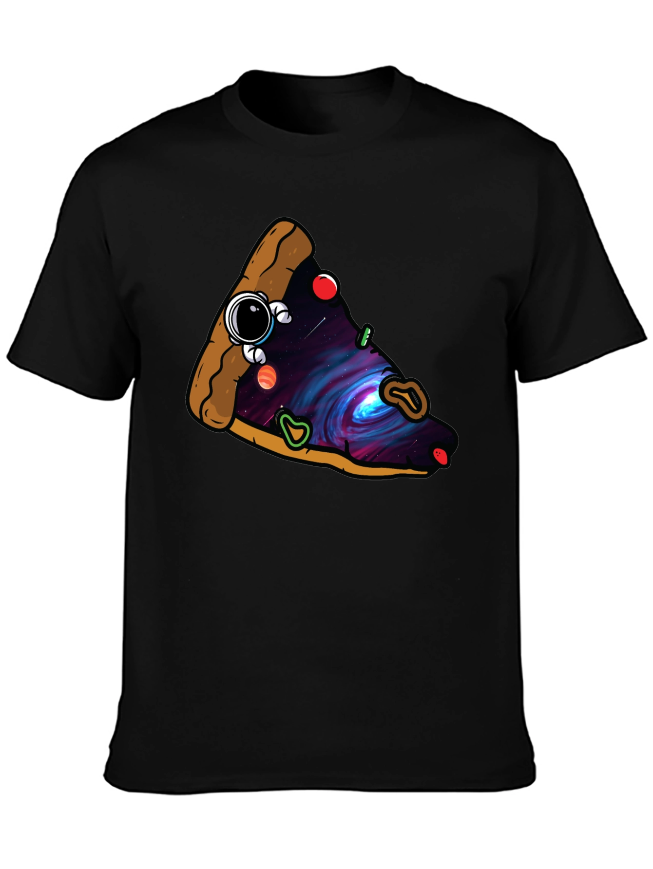 Cosmic Pizza Slice Graphic Tee - Unique Design