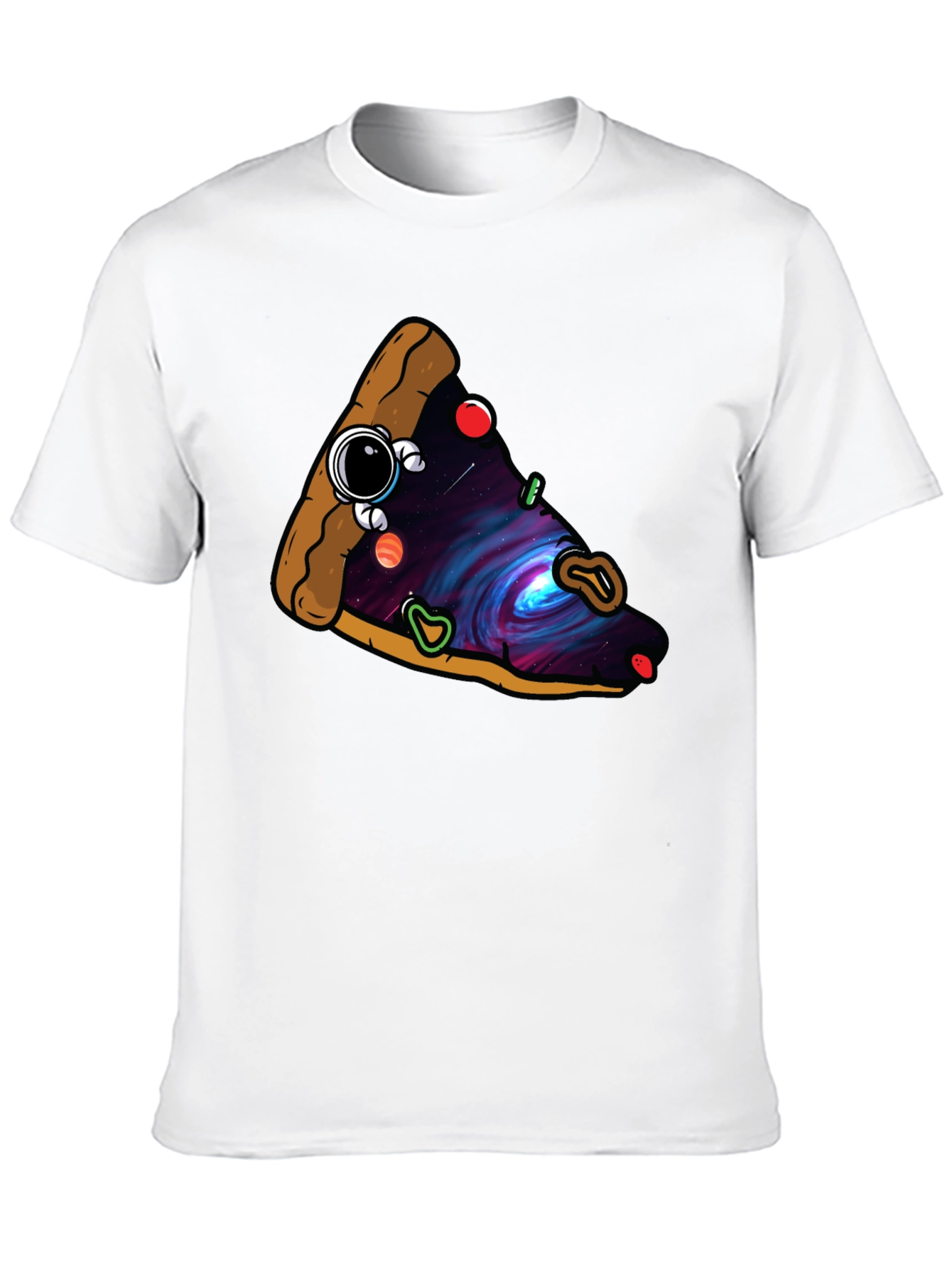 Cosmic Pizza Slice Graphic Tee - Unique Design