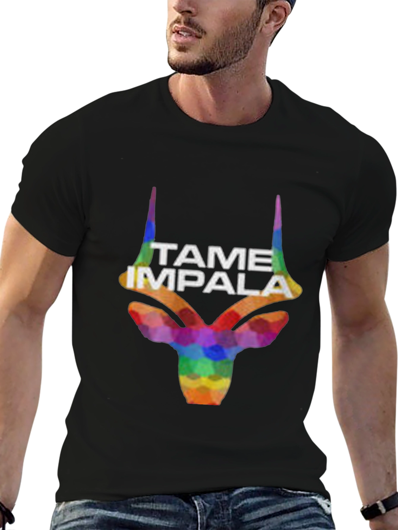 Tame Impala Rainbow Graphic Black T-Shirt