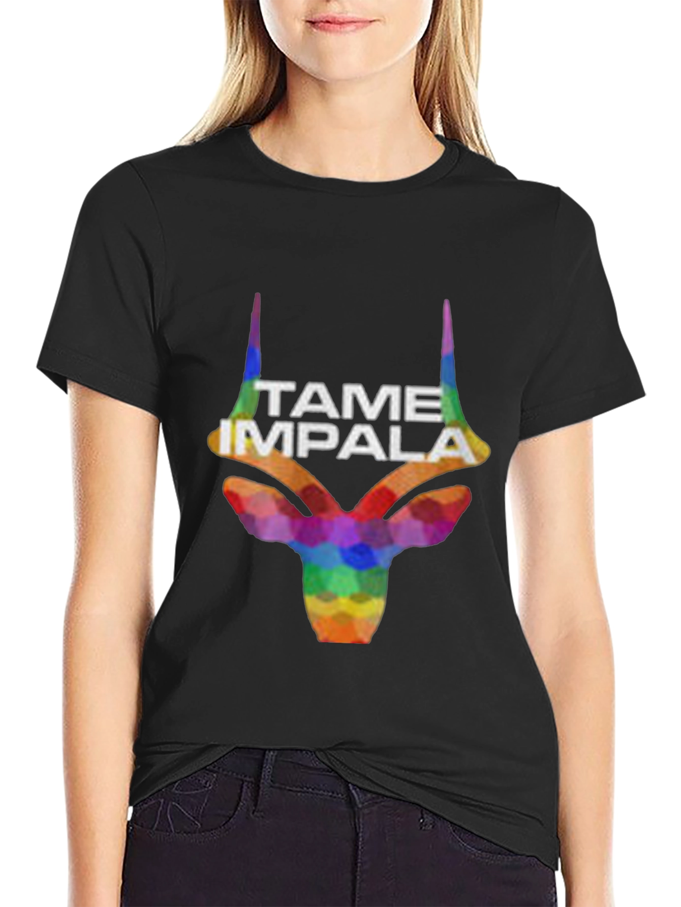 Tame Impala Rainbow Graphic Black T-Shirt